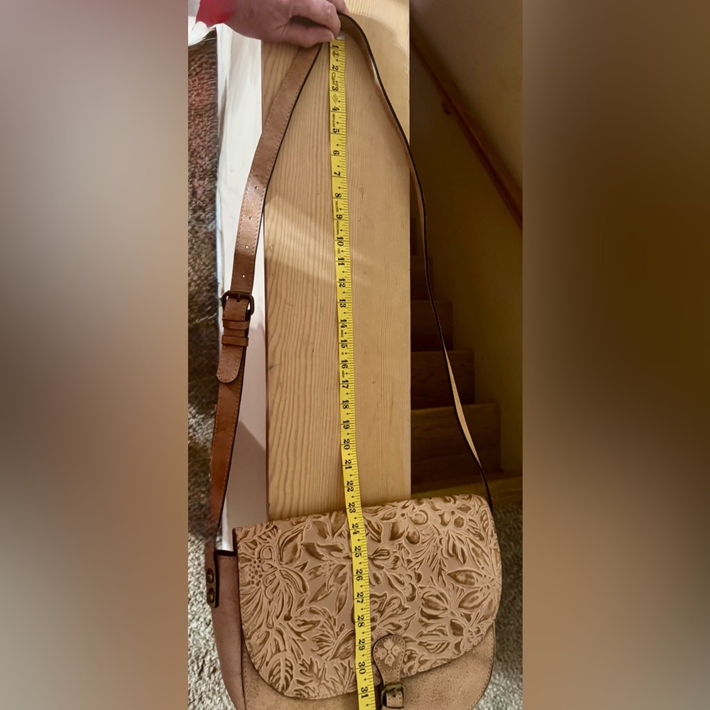 Patricia Nash Natural Tooled Rosolini Leather Saddle Bag-NEW - Picture 14 of 16